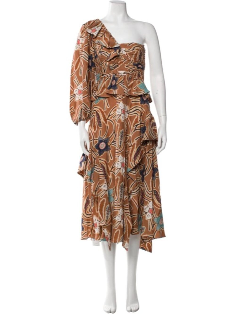 Ulla Johnson One-Shoulder Silk Dress